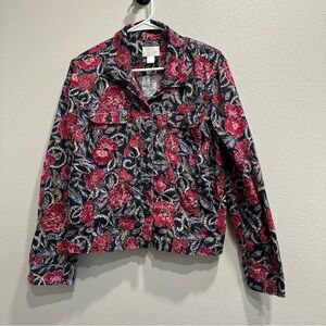 Christopher & Banks Floral Women's Jacket,cottagecore,garden,stretch,lightweight
